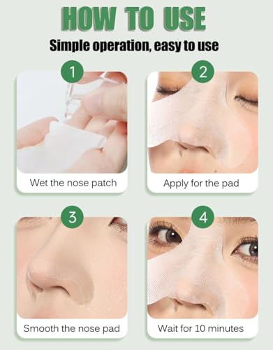 VANTOBEST 100PCS Disposable Non-Woven Cotton Nose Strips Nose Compressed Pads T-Zone Mask Toner Lotion Sheets for Spa Skin Care