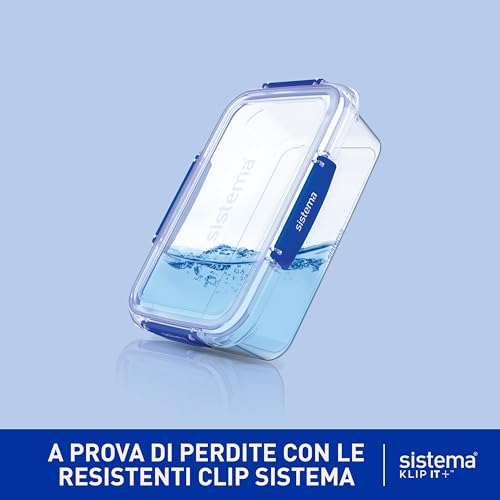 Sistema KLIP IT PLUS Contenitori per la conservazione degli alimenti | 1 l | Set di contenitori ermetici | Porta pranzo con Guarnizione ermetic | Clip di bloccaggio facile | 4 pezzi - immagine 3