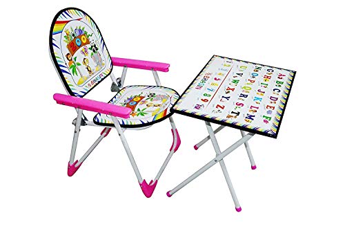 Digionics Foldable Multipurpose Table Chair Toy Set for Kids(Pink)