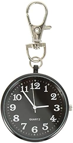 iplusmile Clip on Pocket Watch Open Face Watch with Key Buckle Portable Unisex Digital Watch for Students Men Doctor Nurses Women