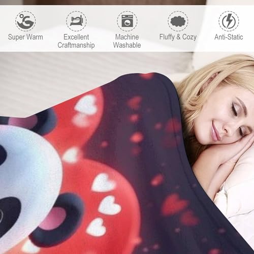 Couverture panda en flannel douce, une idée de cadeau idéale pour lit - 4