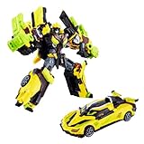 SSmall Metal Cardbot S SPARKBIT Spark Bit Yellow Transforming Robot Sports Car
