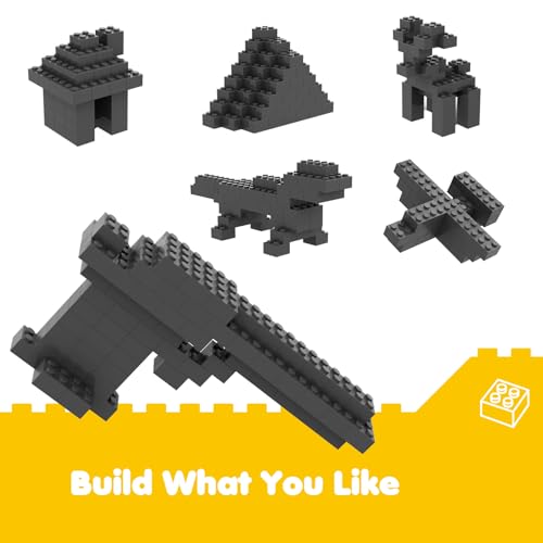 Lekebaby Classic Building Bricks, 100 Piece 2x2 Building Blocks STEM Creative Building Toys Compatible with All Major Brands, Educational Toy for Boys Girls 6 Years Old and Up(2x2 Black) — view 3