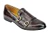 Brun Noir Cuir véritable Homme Slip sur Double Sangle Monk Mocassins Smart Casual Snakeskin Imprimer Chaussures [HY02-C102-DEEP-COLOR-41]