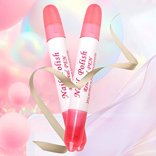 2 Pcs Nail Polish Corrector Remover Penwith 6 Replacement Pen Tips,Remover Mistakes Cleaner ,Nail Edge Cleaning Pen With Cotton Tip For Nail Diy Design Or Salon #TOP6