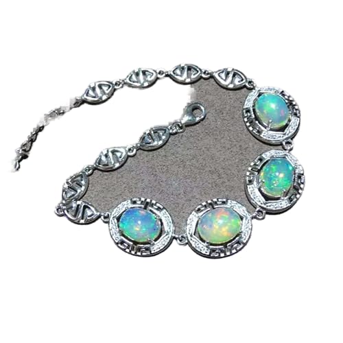 Bracelet d'opale véritable anti-ternissement en argent 925 pour femme