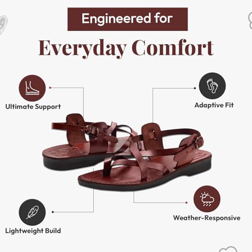 Holy Land Market Men/Women Biblical Jesus Leather Sandals/Slides From Jerusalem (Yashua Style III) by Holy Land Market - Used condition - Image 4