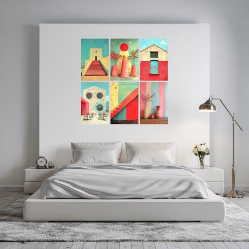 Image of SiddArtify Architectural Wall Art Poster Print Set - Modern Building Photo Decor for Living Room Office - 12x18 inch Sticker Pack of 6