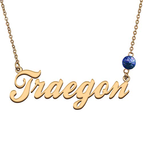 HUAN XUN Custom Choker Birthstone Traegon Name Necklace Best