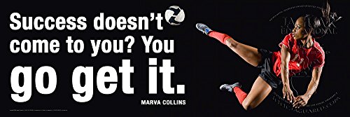 Jaguar Educational Motivational Sports Laminated Soccer Poster Featuring a Quote from Educator Marva Collins