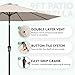 JEAREY 9FT Outdoor Patio Umbrella Outdoor Table Umbrella with Push Button Tilt and Crank, Market Umbrella 8 Sturdy Ribs UV Protection Waterproof for Garden, Deck, Backyard, Pool (Beige)