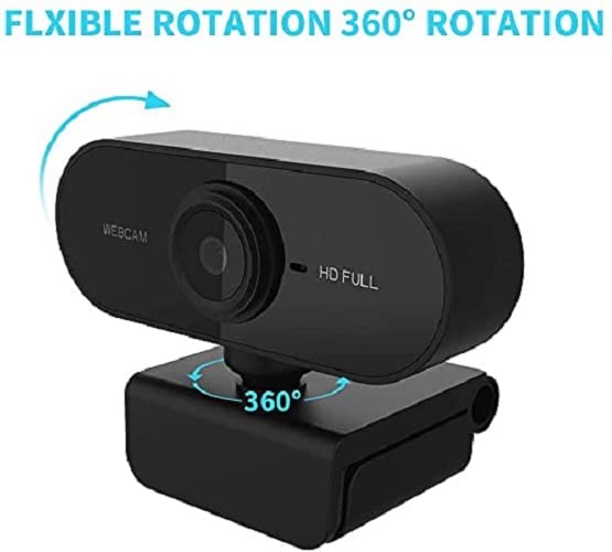 Image of QIWA Full HD USB Webcam with Built-in Microphone, 90 Wide Angle View, Plug & Play HD Web Camera for Video Calls, Online Classes, Live Streaming, Meetings, Desktop & Laptop Compatible (Black)