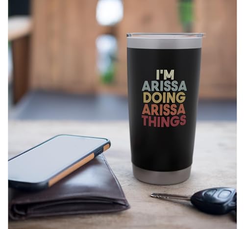 Arissa Name Arissa Personalized Name First Given Gobelet isotherme en acier inoxydable double paroi – vue 7