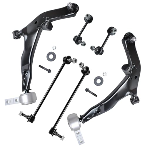 Detroit Axle - 6pc Front End Control Arms Kit for 2003-2007 Nissan Murano 2 Lower Control Arms w/Ball Joints Assembly 4 Front Rear Sway Bar Links 2004 2005 2006 Replacement