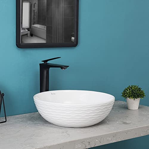 Davivy 15.5'' Round Vessel Sink With Pop Up Drain,Bathroom Sinks Above Counter,Bathroom Vessel Sinks,Round Bathroom Sink,White Vessel Sink,Counter Top Sink,Bathroom Sink Bowl,Round Sinks For Bathrooms #TOP4