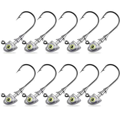 Fish Corner Swimbait Jig Heads Fishing Jigs Swim Bait Jighead with Two Bait Keepers and 3D Eyes 3/16oz Jigheads Freshwater Saltwater Fishing