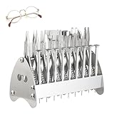 【Kit de réparation complet 18 pièces】 : Ce kit de réparation de lunettes haut de gamme en acier inoxydable de 18 pièces comprend 9 pinces optiques professionnelles, 9 tournevis de précision et un support de rangement dédié, couvrant entièrement tout besoins de réparation et de réglage des lunettes pour tout types de montures