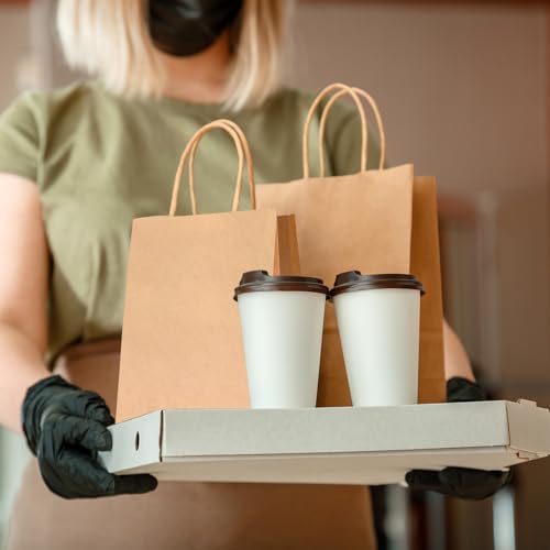 OUTUXED 35pcs Gift Bags, Brown Paper Bags with Handles, 7.1x3.6x9.3in Medium Size Kraft Paper Bags for Retail, Gift Wrapping, and Shopping - Thumbnail 7