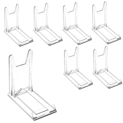 Nogeqi 6 Stück Acryl Tellerständer, Kunststoff Tellerhalter Ständer Verstellbar Aufsteller Kartenständer Transparente Für Bücher Elektronische Produkte Fotodisplays Buchaufsteller