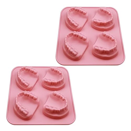 Molde para cubitos de hielo de silicona forma dientes 2 pzas miniatura 1