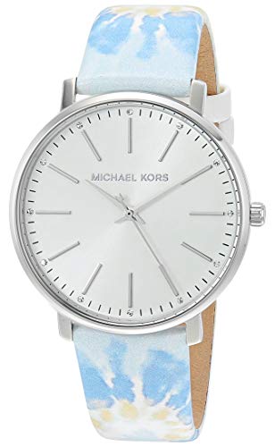 Michael Kors Women's Pyper Stainless Steel Quartz Watch with Leather Strap, White, 18 (Model: MK2917)