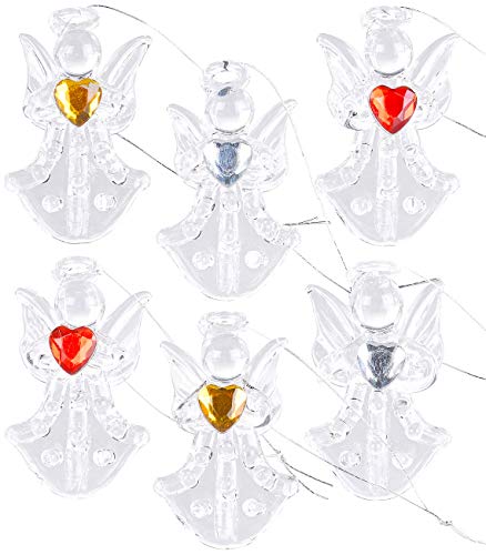 Britesta Weihnachsdeko: 6er-Set Glas-Anhänger Engel mit Herz, handgefertigt, je 46 x 28 mm (Weihnachtsdeko Schmuck) Cover