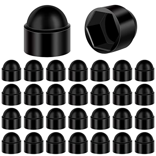 Image of oumuik M10-17mm Plastic Dome Hex Head Bolt Nut Protection Caps Cover Hexagon 30PCS Blac