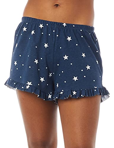 Pijama Curto Estampado Decote V, Hering, Azul Escuro, P, Feminino