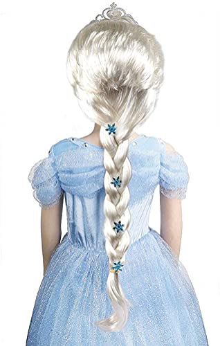Frozen Prinzessin Perücke, Prinzessin Tiara Braid, Kunstfaserperücke, Anime Perücke, Anwendbar auf Weihnachten, Halloween Party, Bar, Konzert Cosplay Frozen Prinzessin Perücke, Prinzessin Tiara Braid, Kunstfaserperücke, Anime Perücke, Anwendbar auf Weihnachten, Halloween Party, Bar, Konzert Cosplay