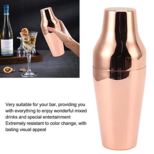 Coctelera de acero inoxidable 304 con elegante diseño francés de dos secciones en oro rosa 6