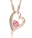 Tyjewelry 14k Gold Plated Silver Heart Pendant Necklace for Womens (White,purple,red,pink,18")