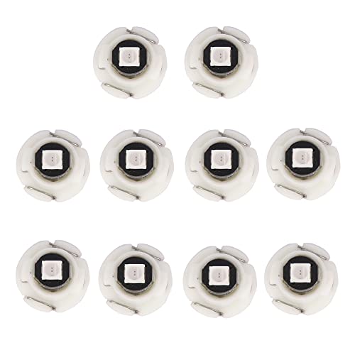 WLJH 10x Blue T4.7 Neo Wedge Led 3030SMD Chip 12mm Base Car Instrument Cluster Dash Gauge Bulb HVAC AC Heater Climate Control Lamps Switch Indication Interior Light Replacement