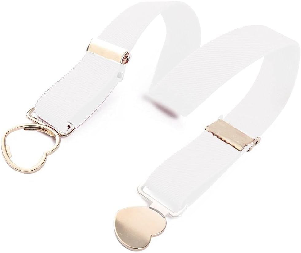 Elastic Stretch Belts for Girls 1 Pack Little Toddler Teen Kids Adjustable Uniform Belt Girls Fashion Heart Belt