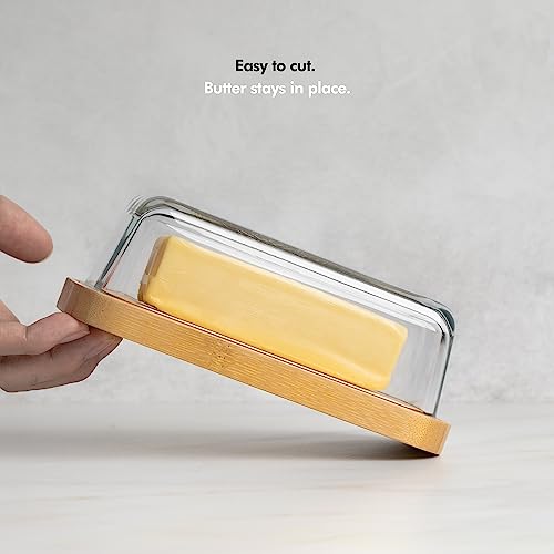 Kivy Glass Butter Dish With Airtight Lid That Keeps Butter Soft - For Countertop And Refrigerator Door Shelf - Butter Tray With Lid Fridge - Butter Holder For Counter - Covered Butter Dishes thumb #5
