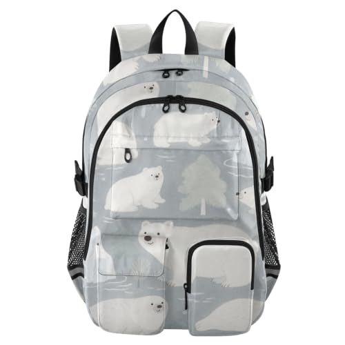 Mochila de viaje de oso polar para adolescentes perfecta para el instituto y equipaje de mano