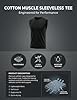 TACVASEN Men's Sleevless Vests Cotton Summer Workout Tank Top Gym Running Shirts Black 3XL #3