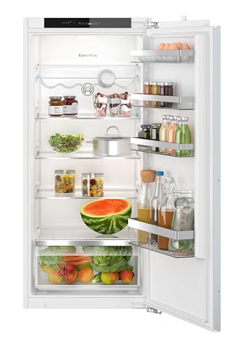 Bosch KIR41VFE0 Serie 4, Einbau-Kühlschrank, 122.5 x 56 cm Nische, 204 L, Flachscharnier, Made in Germany, FreshSense - konstante Innentemperatur, Multibox XXL- viel Platz für Obst und Gemüse, Weiß