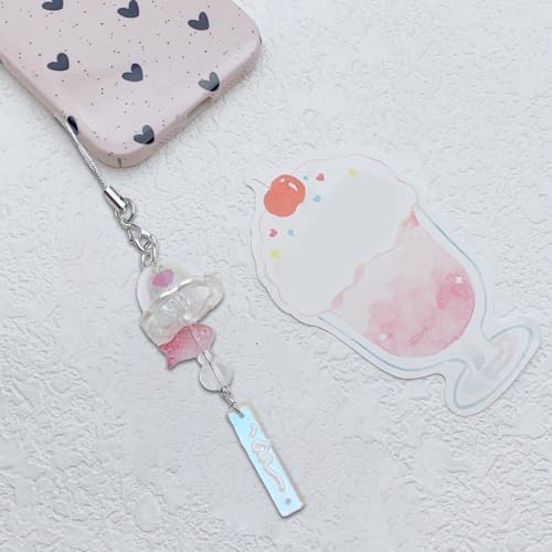 Elnwnnkc Charm Jellyfish Phone Strap Fashion Accessory Sturdy Resin Charm Portable for Personalize Outfits Scratch Keychain - 3
