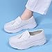 XHOGNLS Women's Handmade Leather Platform Nurse Shoes with Arch Support Fashion Tassel Casual Round Toe Resistant Comfort Slip On Work Loafers Casual Walking Moccasin Boat Shoes (White,7)