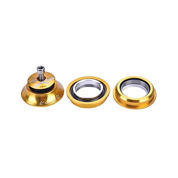 SANON Fahrrad Vorderrad Gabelschaft Headset Aluminiumlegierung Ersatzgerät Fahrradzubehör (Gold) – Bild 9