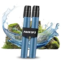Wasserfilter Trinkwasser Outdoor - Wasserfilter Camping Survival, Tragbar Trinkwasserfilter Entfernt 99,99% Aller Bakterien, Hochleistungsfilter für Notfälle, Wandern, Camping, 2 Pack