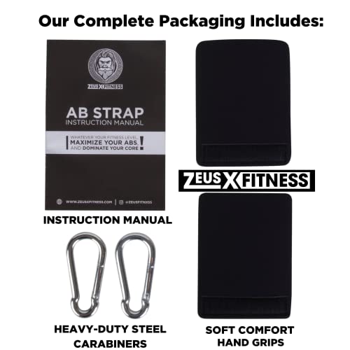 Zeus X Fitness Hanging Ab Straps - Heavy-Duty Accessory For Men And Women - Comfortable Padding For Core Exercises - Strength Building Equipment For Home Gym Workout #TOP4