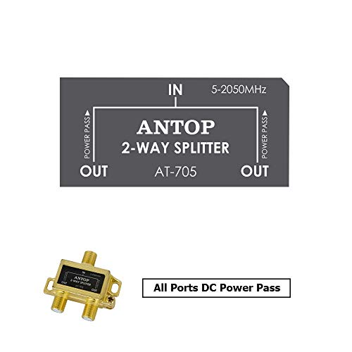 Antop Antenna 43235-116317 2 Way Tv Signal Splitter,Antop Digital Coax Cable Splitter 2Ghz- 5-2050Mhz High Performance For Satellite/Cable Tv Antenna #TOP3