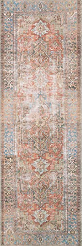 Loloi II Loren Terracotta/Sky Area Rug 5ft x 7ft 6"