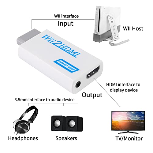 Image of Aokin Sensor Bar and Wii to HDMI Converter for Wii, Wired Infrared Ray Sensor Bar and Wii to HDMI Adapter for Nintendo Wii, Includes 1.5 m /4.9 feet HDMI Cable