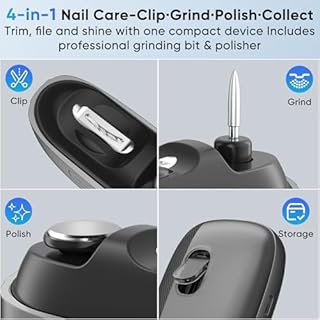 Electric Nail Clipper with LED Light & Nail Storage – Smart Rechargeable Fingernail & Toenail Trimmer for Seniors & Adults, One-Touch Quiet Nail Cutter (2026 Upgraded Version)