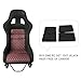 Size L Piece Universal Silver Glitter Fiberglass Racing Bucket Seat Red Stitch Mesh Fabric With Dual Lock Sliders For Driving Car Use Not Including Seat Bracket