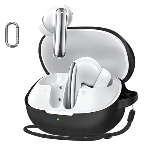For QCY MeloBuds N20 �P�[�X �J�o�[ �yHUKWIMO�z �J���r�i�t��+�X�g���b�v�t�� �ϏՌ� �h�� �h�o �����[�d�\ �S�ʕی� �L�Y�h�~ QCY MeloBuds N20 �Ή� [�u���b�N]