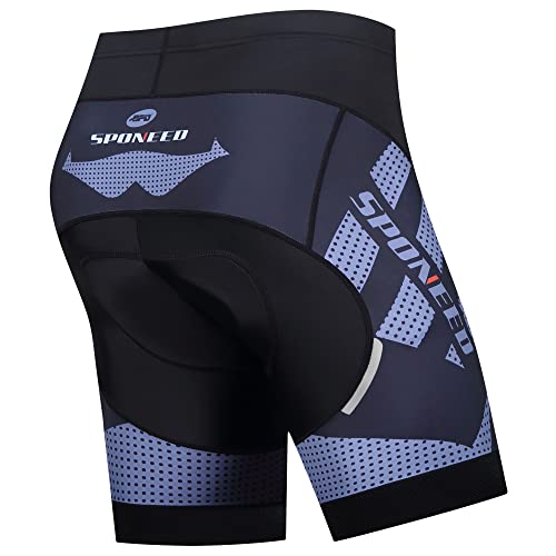 sponeed Shorts de ciclismo masculinos acolchoados, calças de ciclismo para ciclismo, Atualização - C