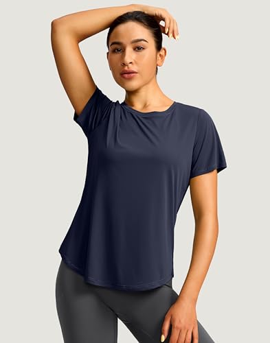 Image of Women's Short Sleeve Workout Shirts UPF 50+ Sun Protection T-Shirts Quick Dry Breathable Gym Running Hiking Tops for Women
